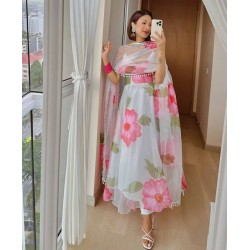 Floral anarkali suit set